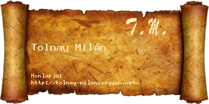 Tolnay Milán névjegykártya